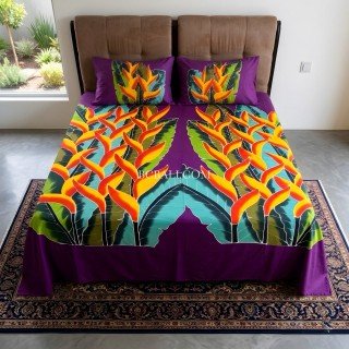 New Design Rayon Bedsheet Hand Painted 
